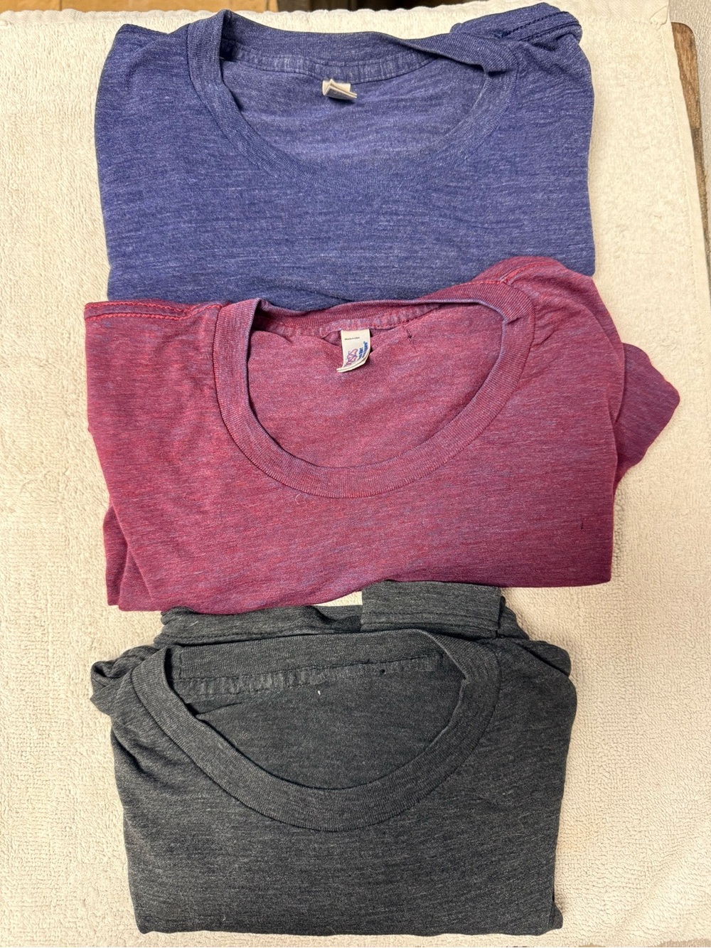 American Apparel Tri Blend T-Shirts Medium Blue Black Maroon READ
